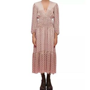 Maje Ripege Mixed Print Maxi Dress, size 42, NWT